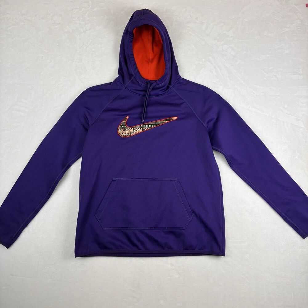 Nike Therma Fit Hoodie Women’s Medium Purple Sweatshirt - All Time Print Swoosh